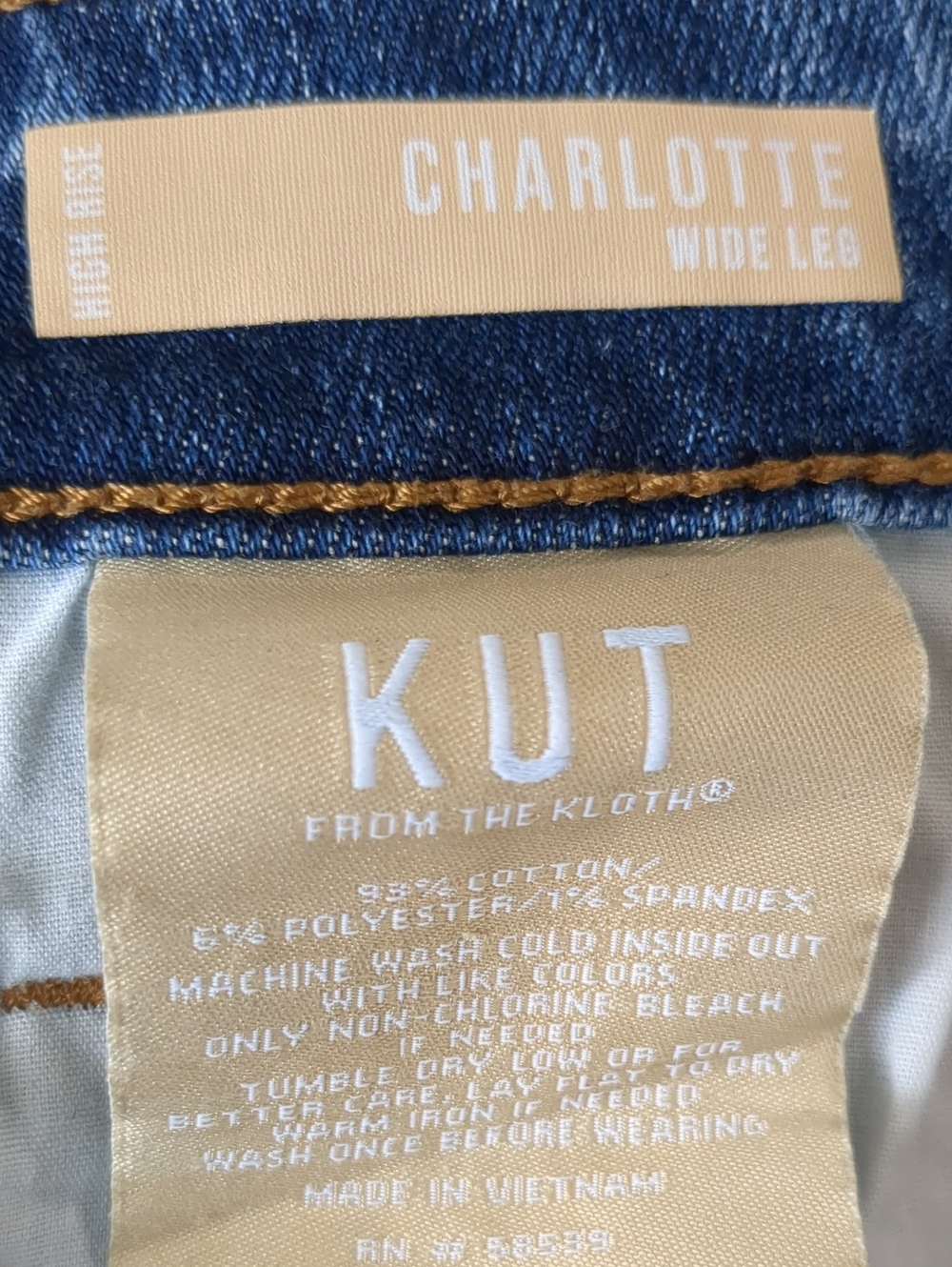 Kut From The Kloth Charlotte High Rise Wide Leg Medium Wash Jean Sz 14 - Picture 7 of 11